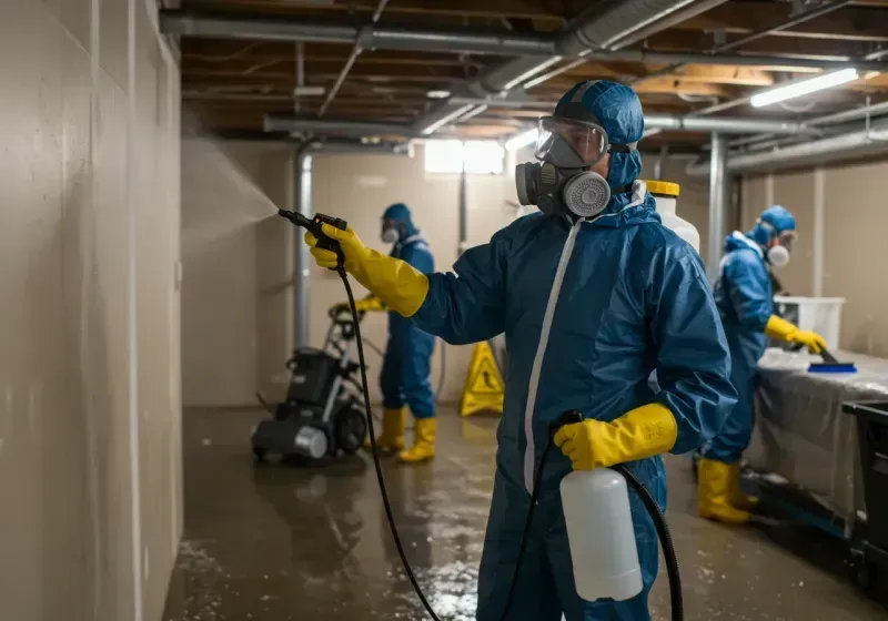 Basement Sanitization and Antimicrobial Treatment process in Armour, SD